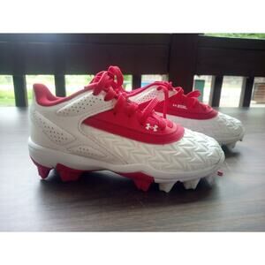 Under Armour Boys Baseball Tennis Shoes White Size 12 Pre Owned